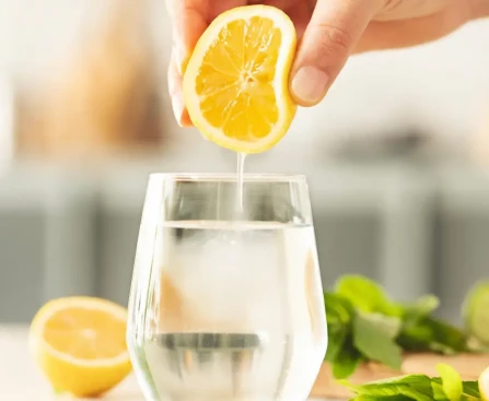 Verre d'eau citronnée avec citrons frais illustrant les bienfaits du citron